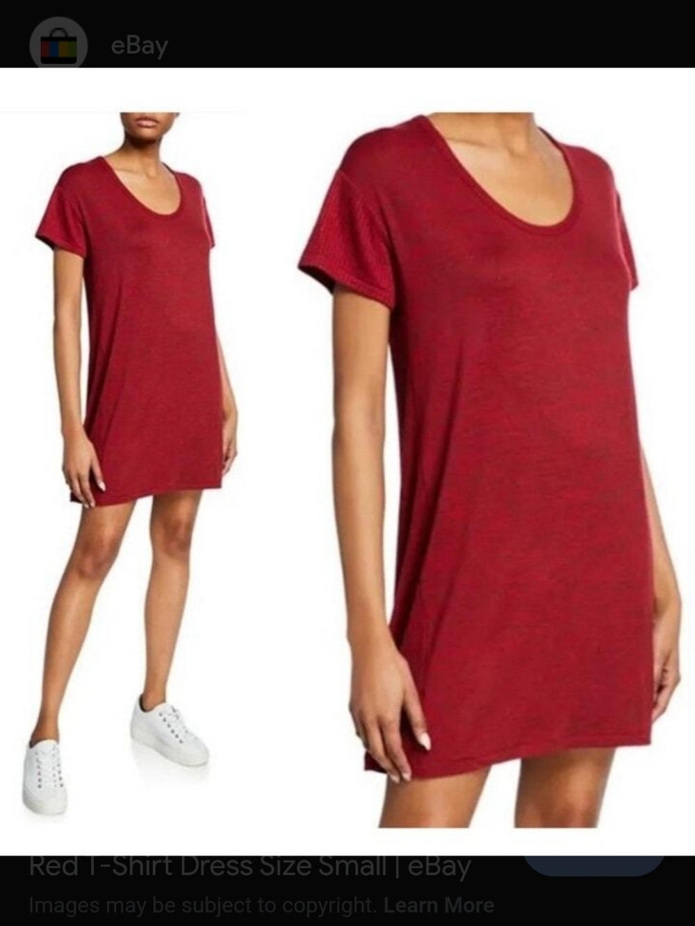 RAG & BONE Clara burgundy scoop neck Casual  T-Shirt Dress